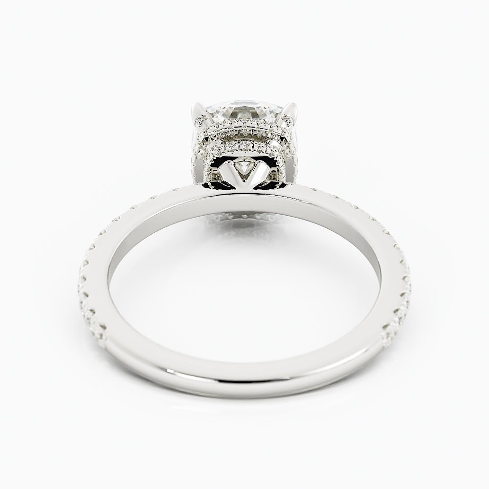 2.4 Carat Round Cut Moissanite Engagement Ring 14k White Gold - Balacia