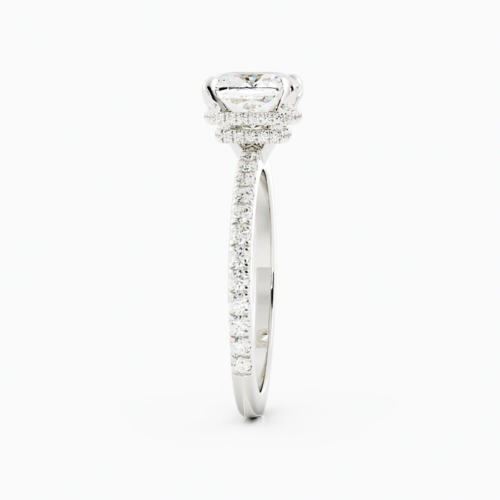 2.4 Carat Round Cut Moissanite Engagement Ring 14k White Gold - Balacia