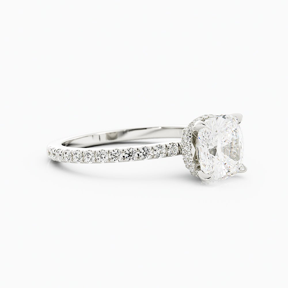 2.4 Carat Round Cut Moissanite Engagement Ring 14k White Gold - Balacia