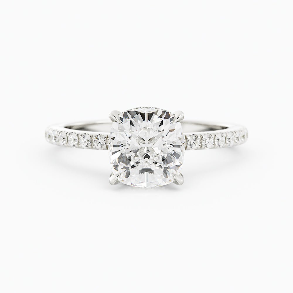 2.4 Carat Round Cut Moissanite Engagement Ring 14k White Gold - Balacia