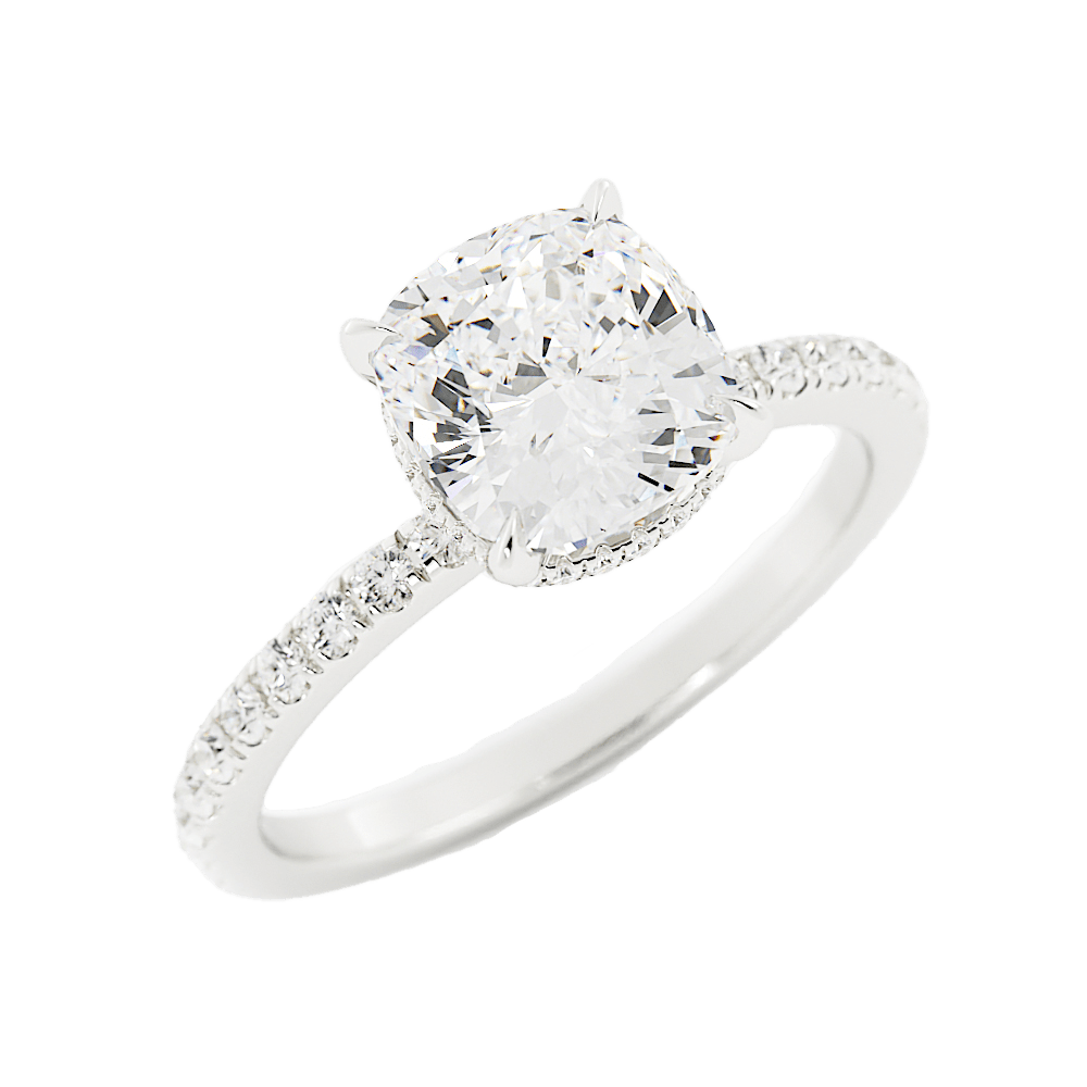 2.4 Carat Round Cut Moissanite Engagement Ring 14k White Gold - Balacia