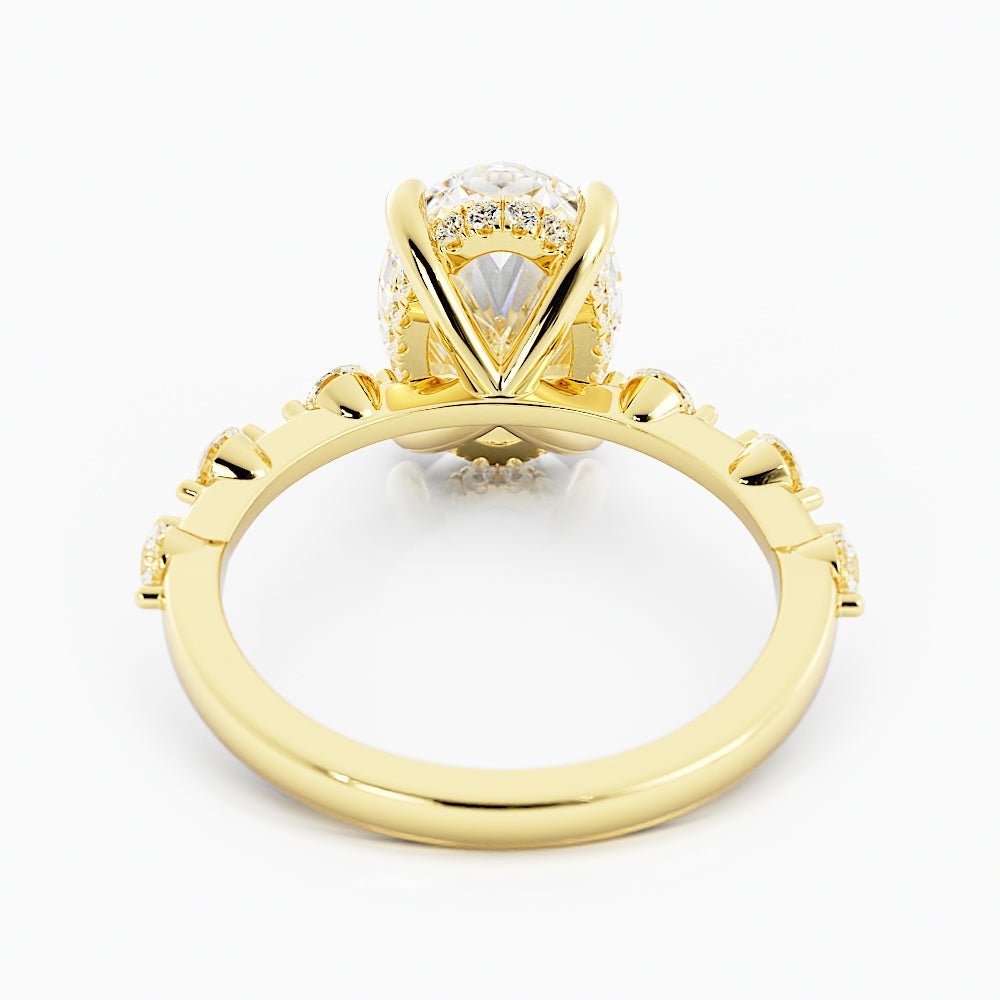 2.6 Carat Oval Cut Diamond Engagement Ring 14k Yellow Gold - Balacia