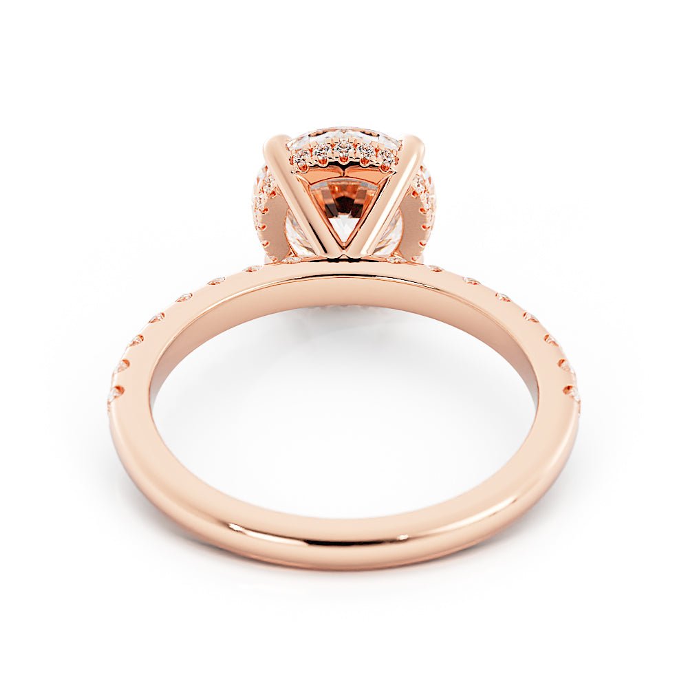 2.6 Carat Round Cut Moissanite Engagement Ring 14k Rose Gold - Balacia