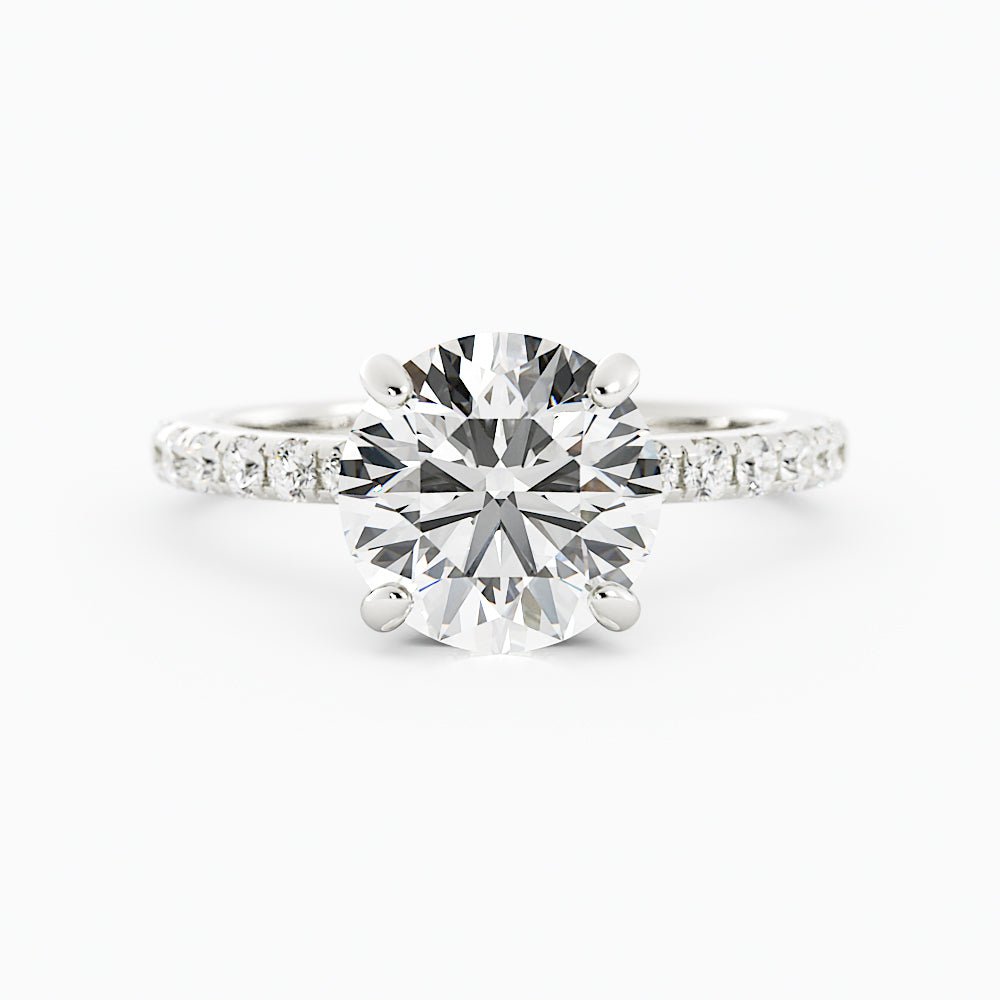 Round Moissanite Hidden Halo Engagement Ring