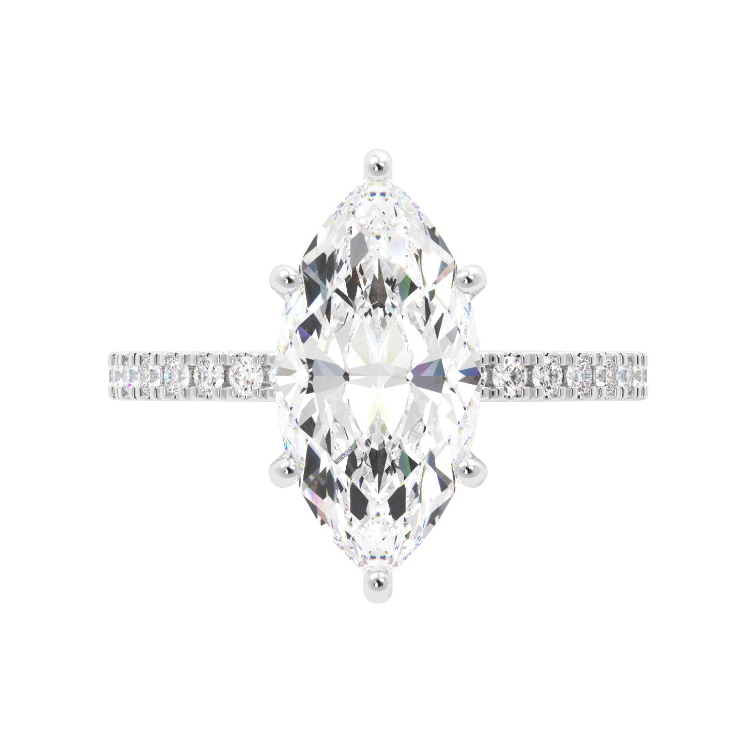 3 Carat Marquise Moissanite Engagement Ring - Balacia