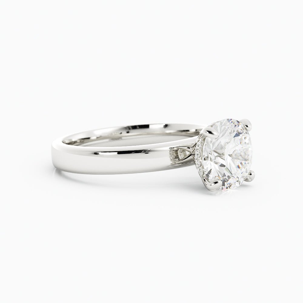 3 Carat Round Diamond Thick Band Engagement Ring - Balacia