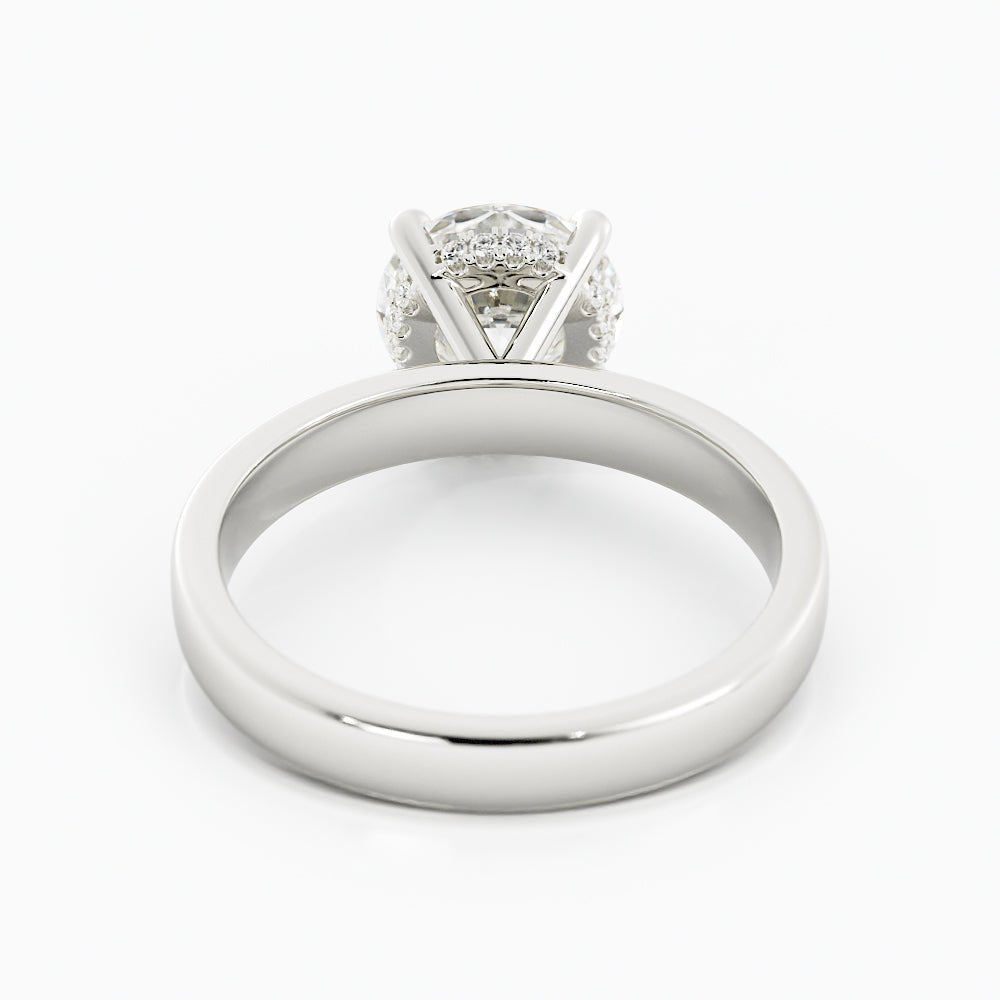 3 Carat Round Diamond Thick Band Engagement Ring - Balacia