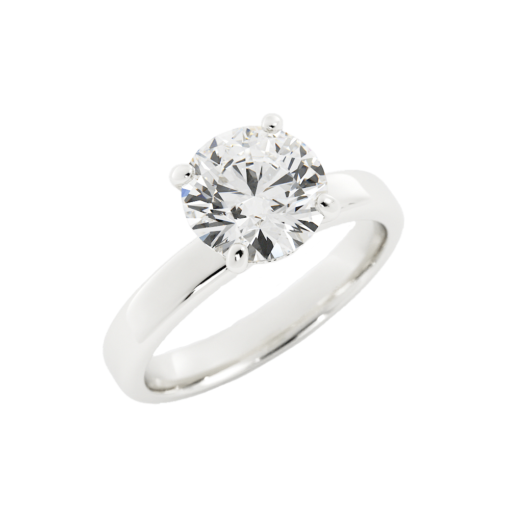 3 Carat Round Diamond Thick Band Engagement Ring - Balacia