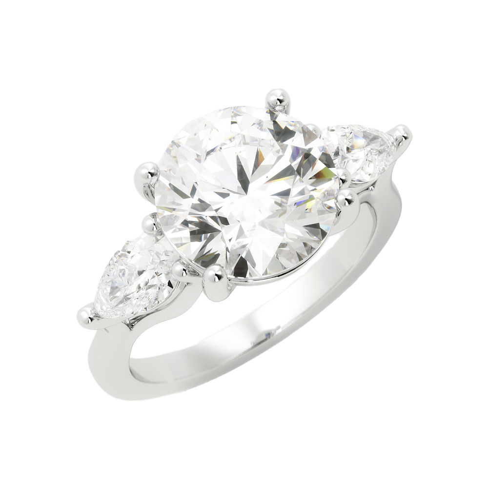 3.0 Carat Round Cut Diamond Engagement Ring 14k White Gold - Balacia