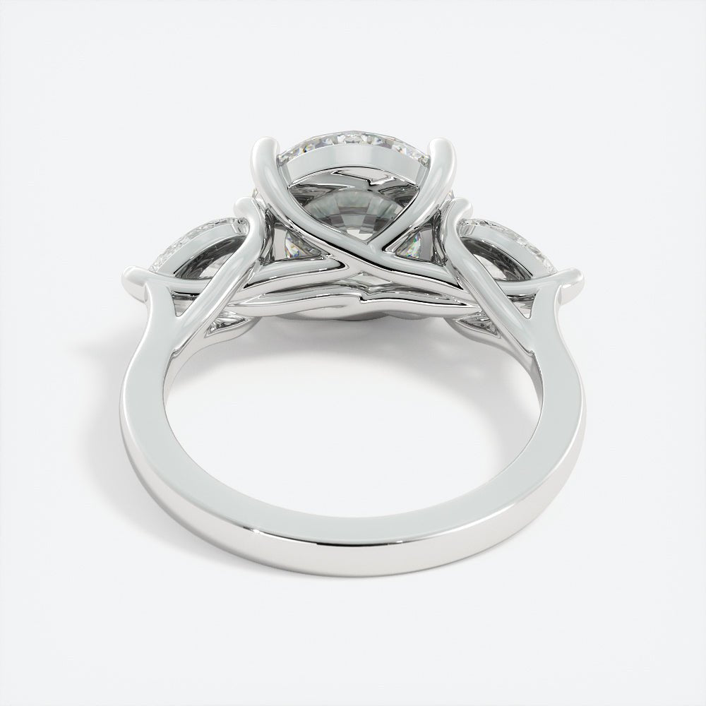 3.0 Carat Round Cut Diamond Engagement Ring 14k White Gold - Balacia