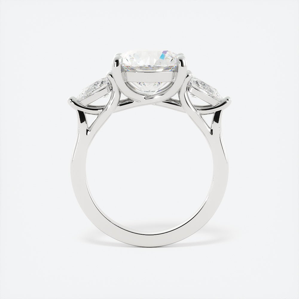 3.0 Carat Round Cut Diamond Engagement Ring 14k White Gold - Balacia