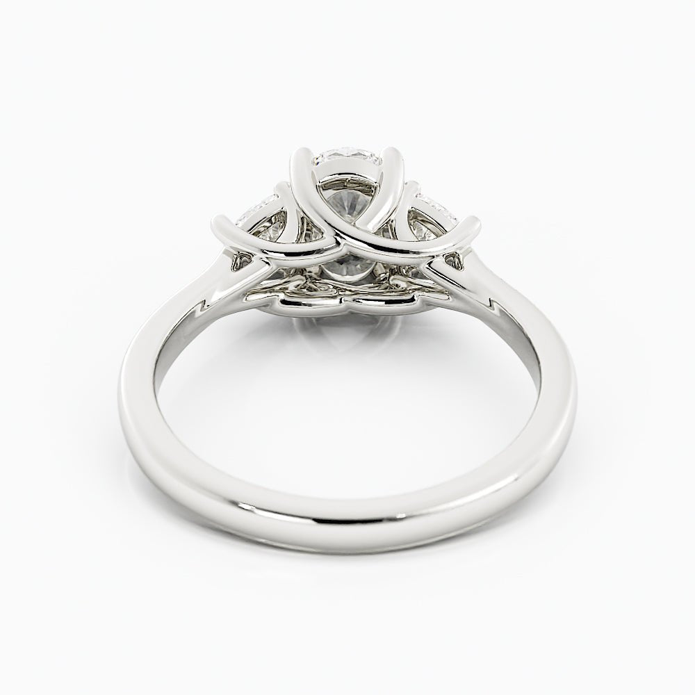 3.2 Carat Oval Cut Moissanite Engagement Ring 14k White Gold - Balacia