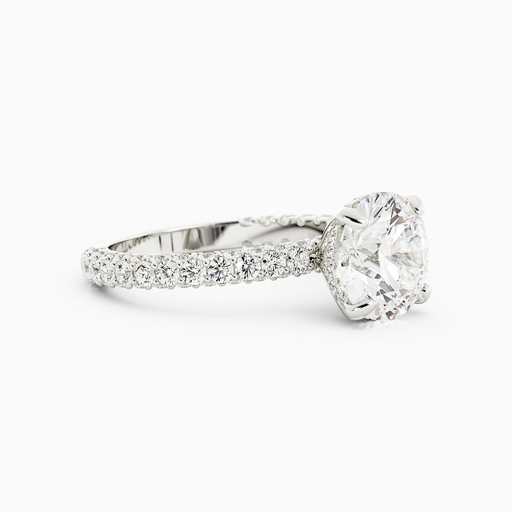 3.2 Carat Round Cut Moissanite Engagement Ring 14k White Gold - Balacia