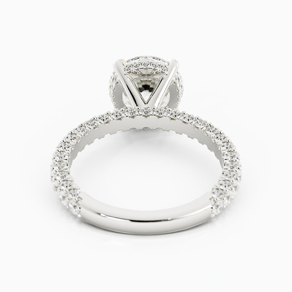 3.2 Carat Round Cut Moissanite Engagement Ring 14k White Gold - Balacia