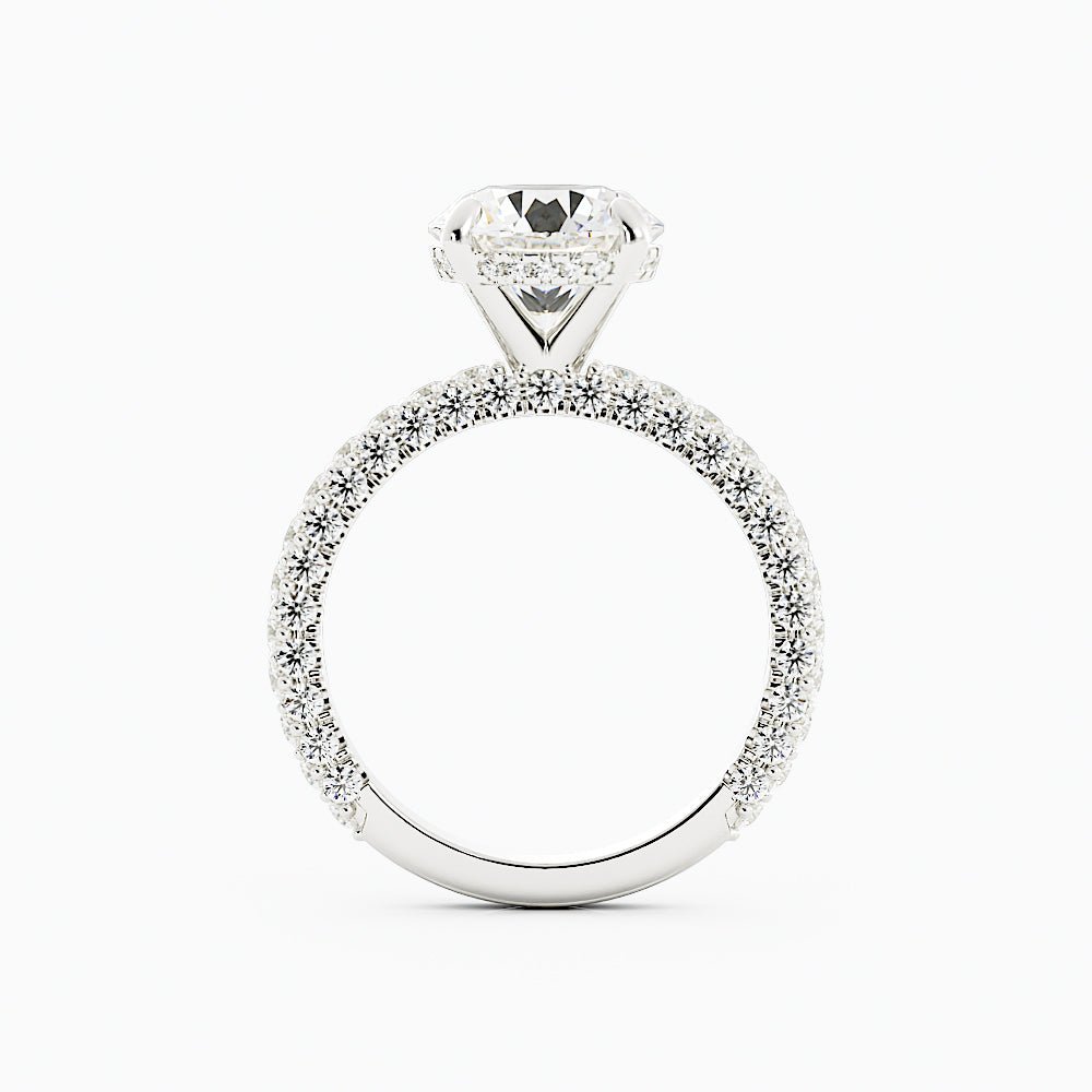 3.2 Carat Round Cut Moissanite Engagement Ring 14k White Gold - Balacia