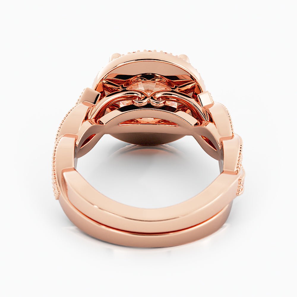 3.3 Carat Round Cut Moissanite Engagement Ring 14k Rose Gold - Balacia