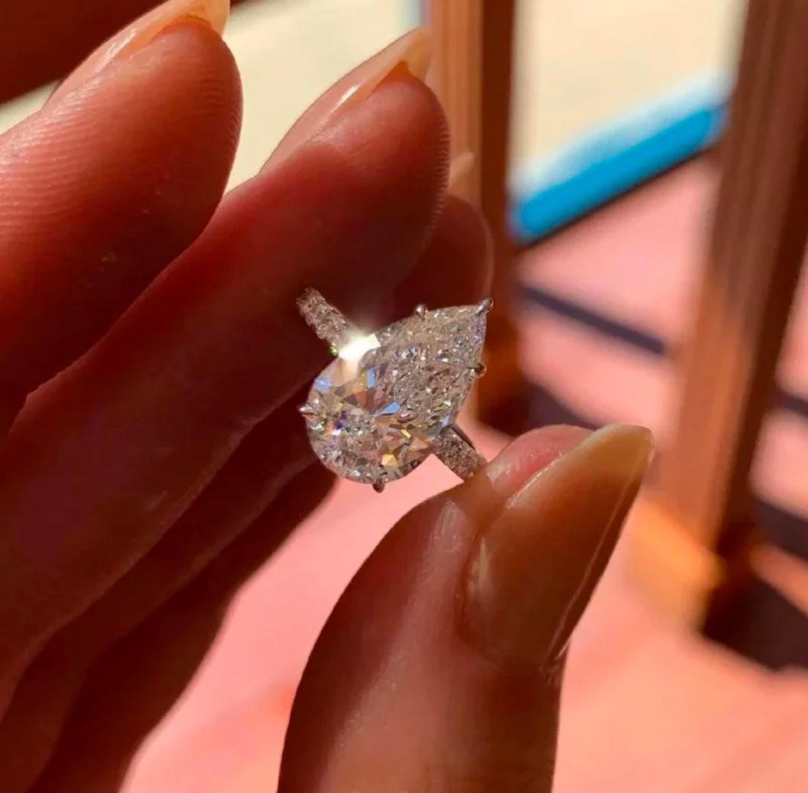 Carat Pear Diamond Engagement Ring - Main Image