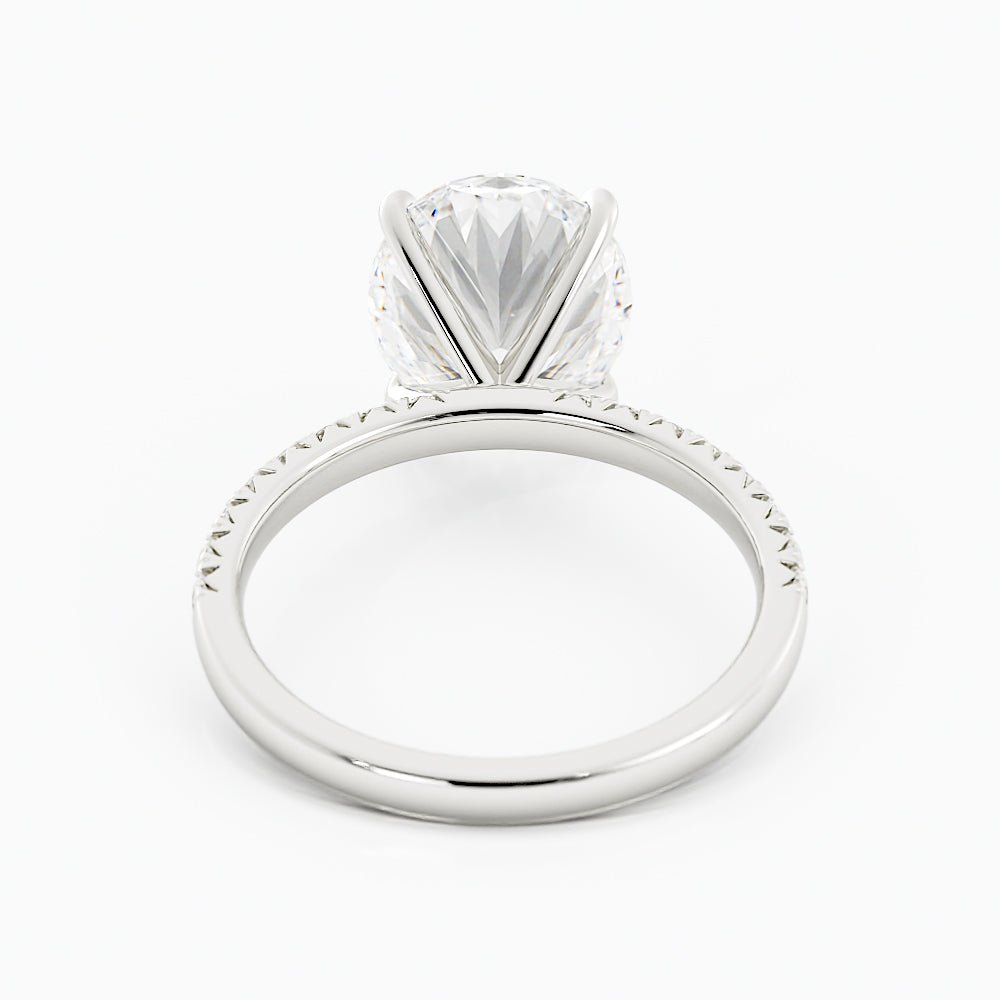 4.4 Carat Oval Cut Moissanite Engagement Ring 14k White Gold - Balacia