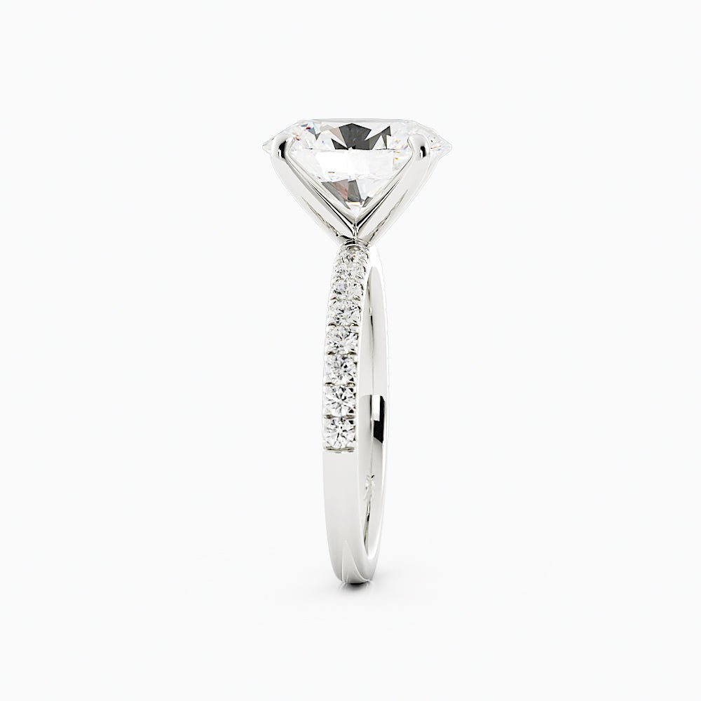 4.4 Carat Oval Cut Moissanite Engagement Ring 14k White Gold - Balacia