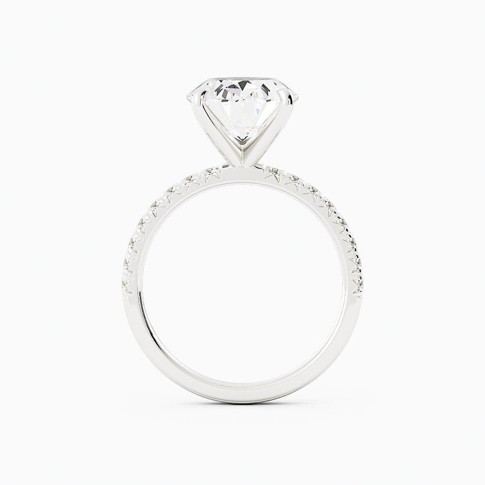 4.4 Carat Oval Cut Moissanite Engagement Ring 14k White Gold - Balacia