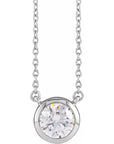 Bezel Solitaire Floating Diamond Pendant Necklace