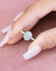 1.5 ctw Round Natural Diamond Vintage Halo Engagement Ring 14k White Gold