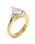 Pear Diamond Engagement Ring with Round Accents
