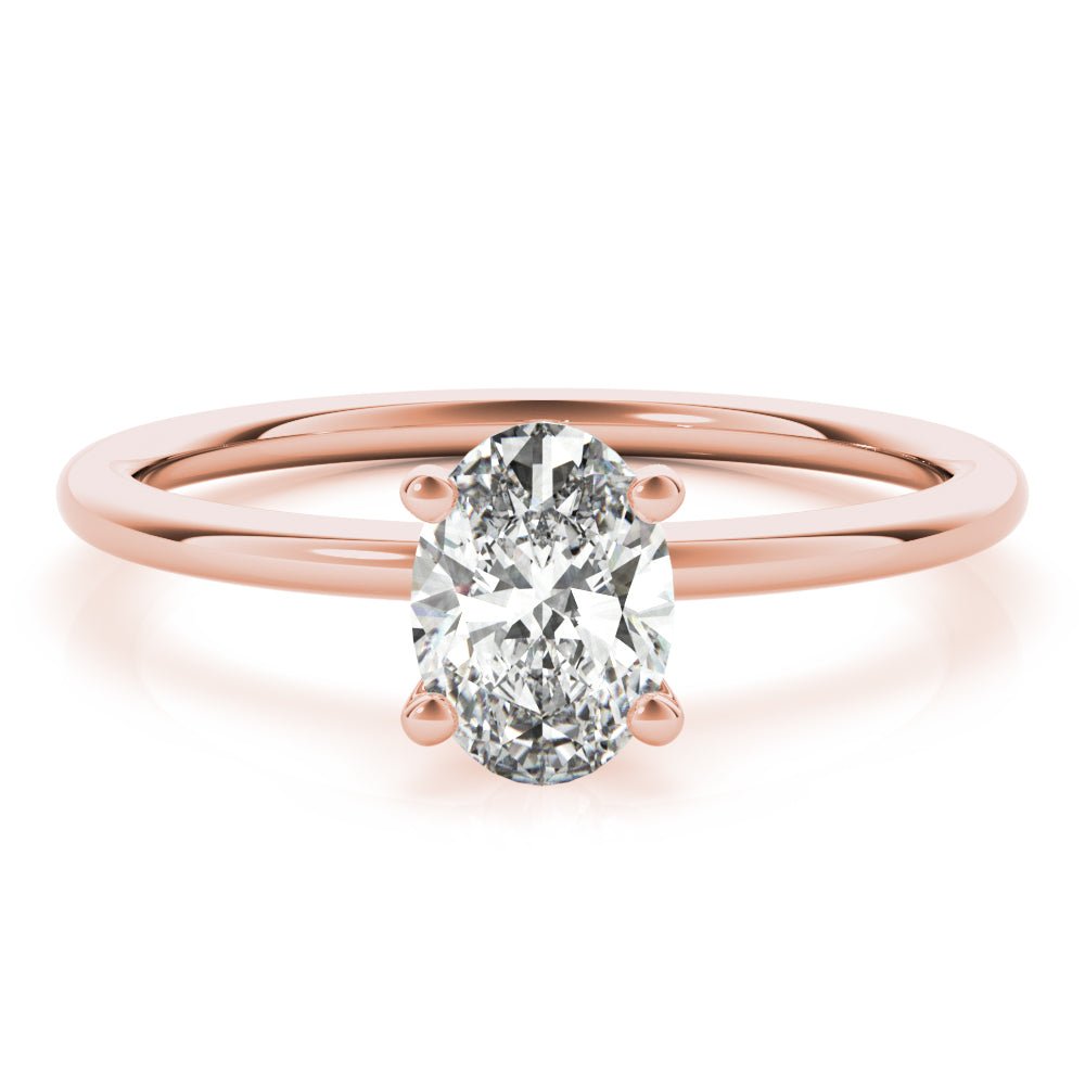 Oval Diamond Solitaire Rose Gold Engagement Ring