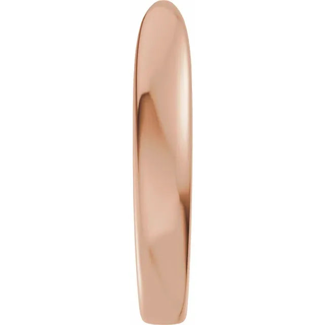 Reverse Tapered Open 14k Rose Gold Band Side View