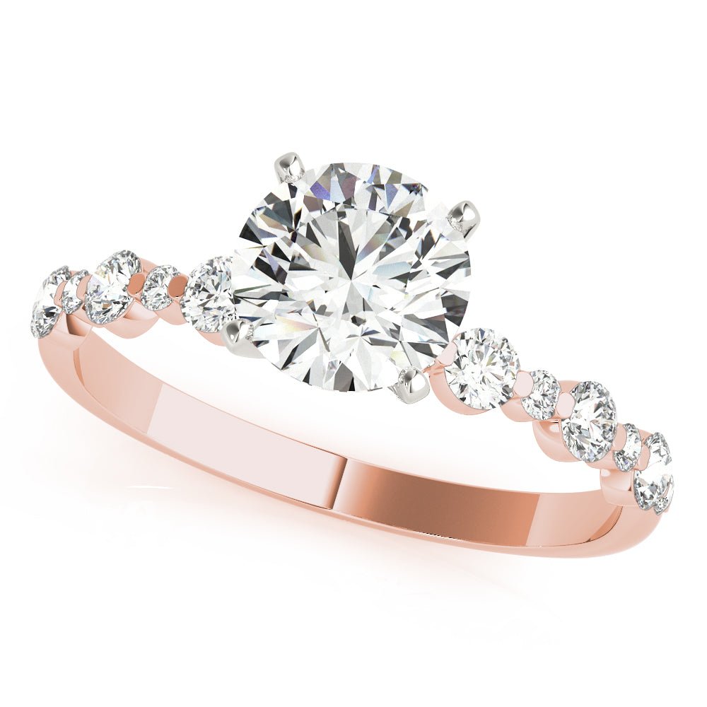 Rose Gold Round Diamond Single Prong Engagement Ring