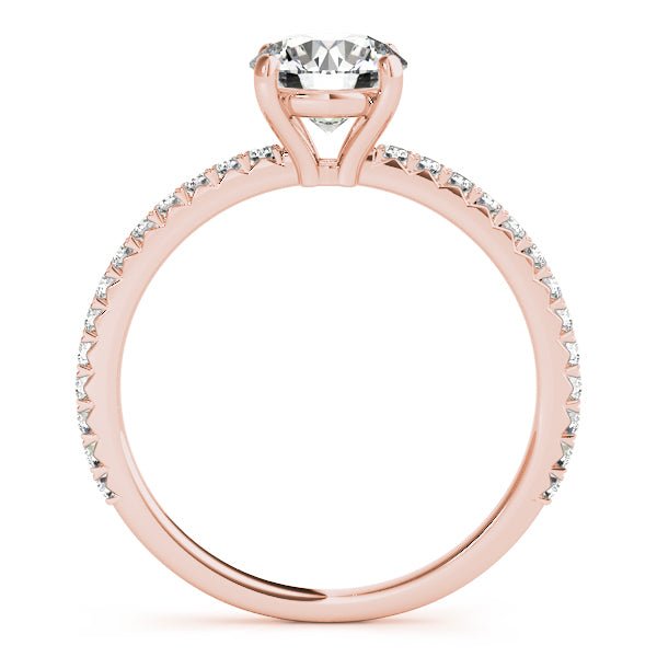 Rose Gold Traditional Round Diamond Engagement Ring Side