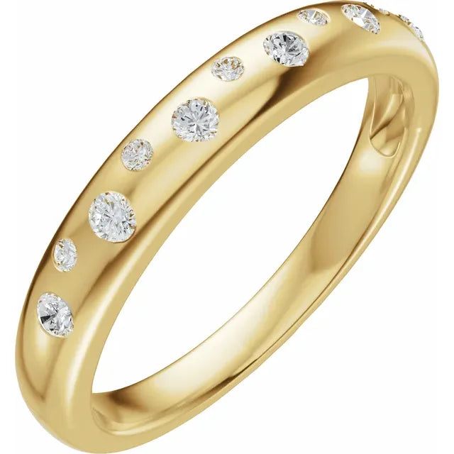 Scattered Diamonds Gold Cigar Band