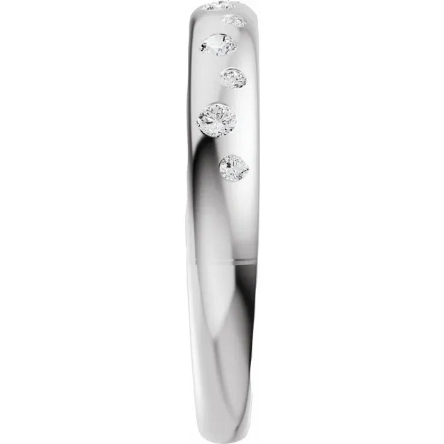 Round Diamond 14k Gold Cigar Band Side View