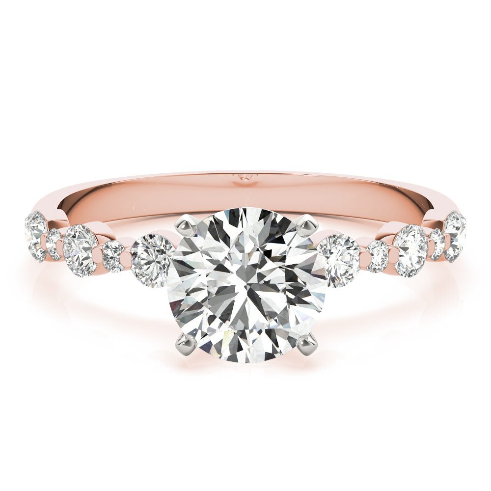 Round Diamond Single Prong Rose Gold Engagement Ring