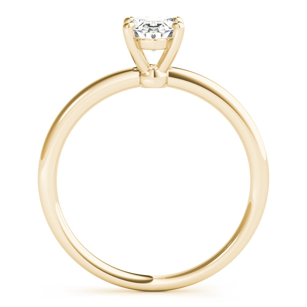 Yellow Gold Oval Diamond Solitaire Engagement Ring Side View