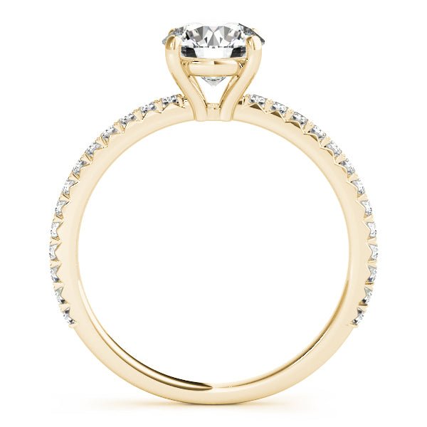 Yellow Gold Traditional Round Diamond Engagement Ring Side