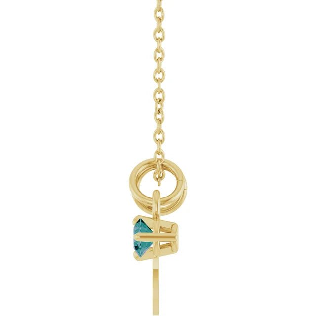 June Alexandrite Engravable Birth Stone Necklace Side View