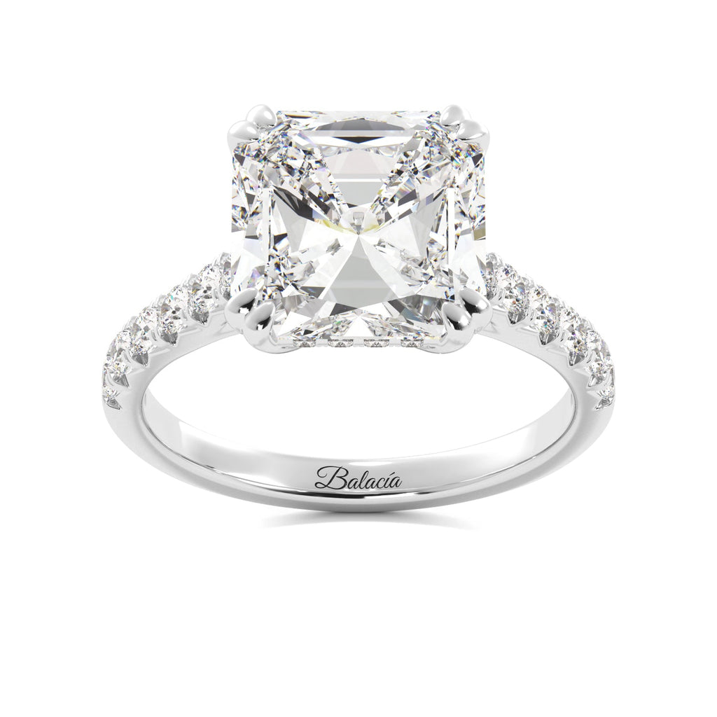Asher Cut Hidden Halo Engagement Ring