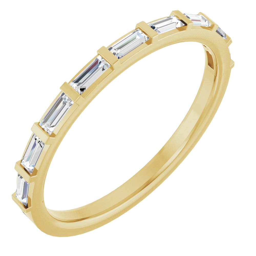 Baguette Lab Diamond Wedding Band gold