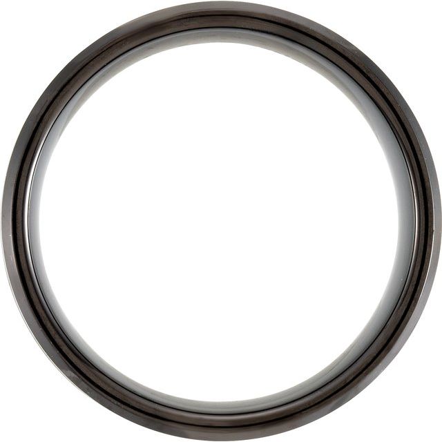 Black & Blue PVD Tungsten 8 mm Grooved Band - Balacia
