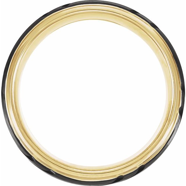 Black PVD & 18K Yellow Gold - Plated Tungsten 8 mm Grooved Band - Balacia