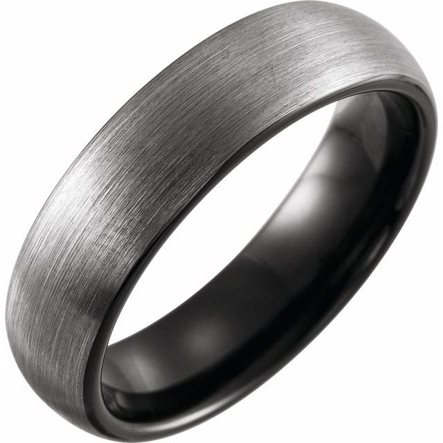 Black PVD Tungsten 6 mm Size 10 Band with Satin Finish - Balacia