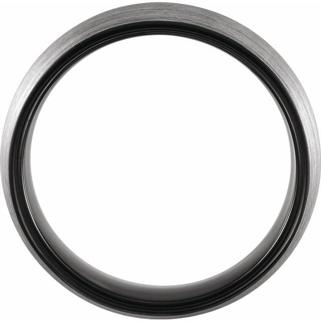 Black PVD Tungsten 6 mm Size 10 Band with Satin Finish - Balacia