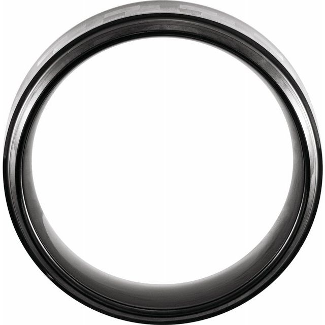 Black PVD Tungsten 8 mm Band with Grey Carbon Fiber Inlay - Balacia