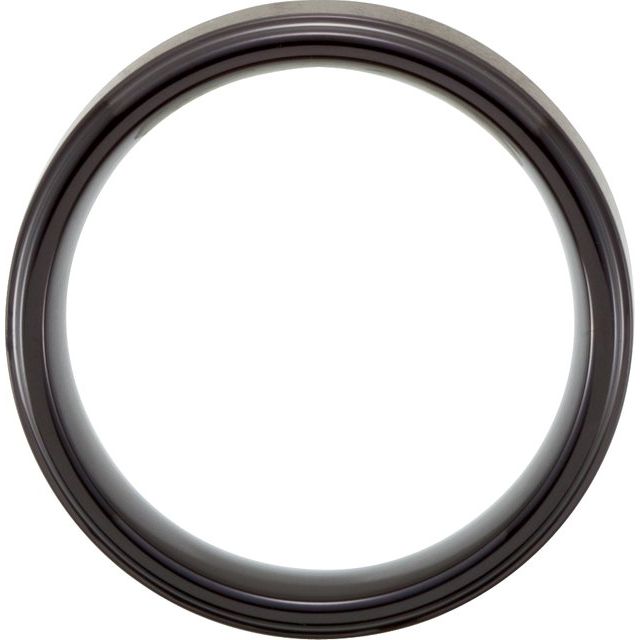 Black PVD Tungsten 8 mm Ridged Band - Balacia