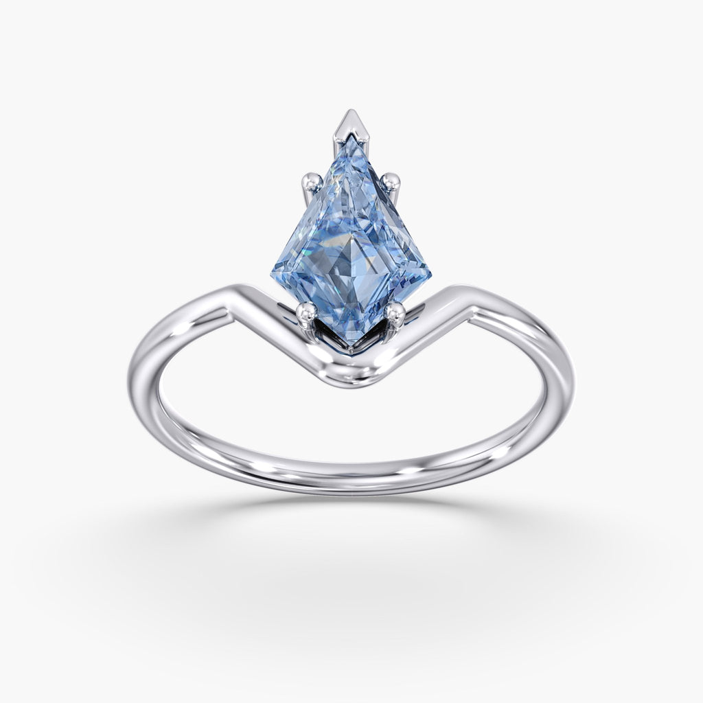 Blue Diamond Kite Cut Ring