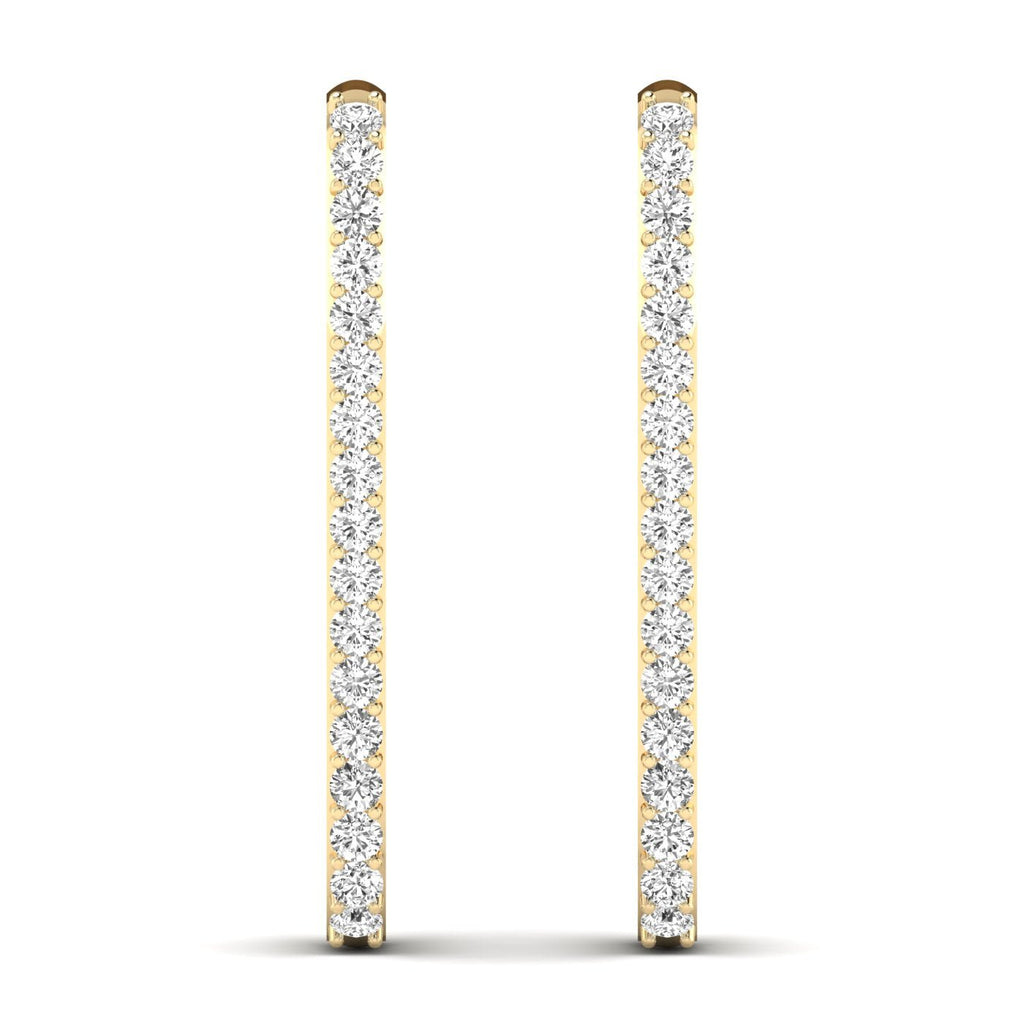 Bold Elongated Diamond Hoop Earrings - Balacia