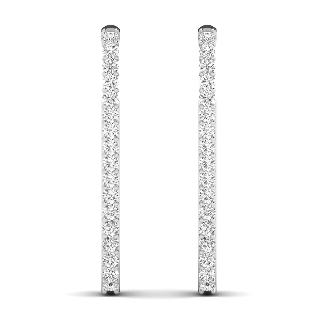 Bold Elongated Diamond Hoop Earrings - Balacia