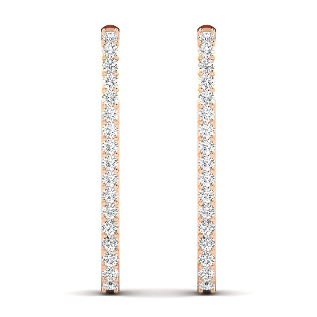 Bold Elongated Diamond Hoop Earrings - Balacia