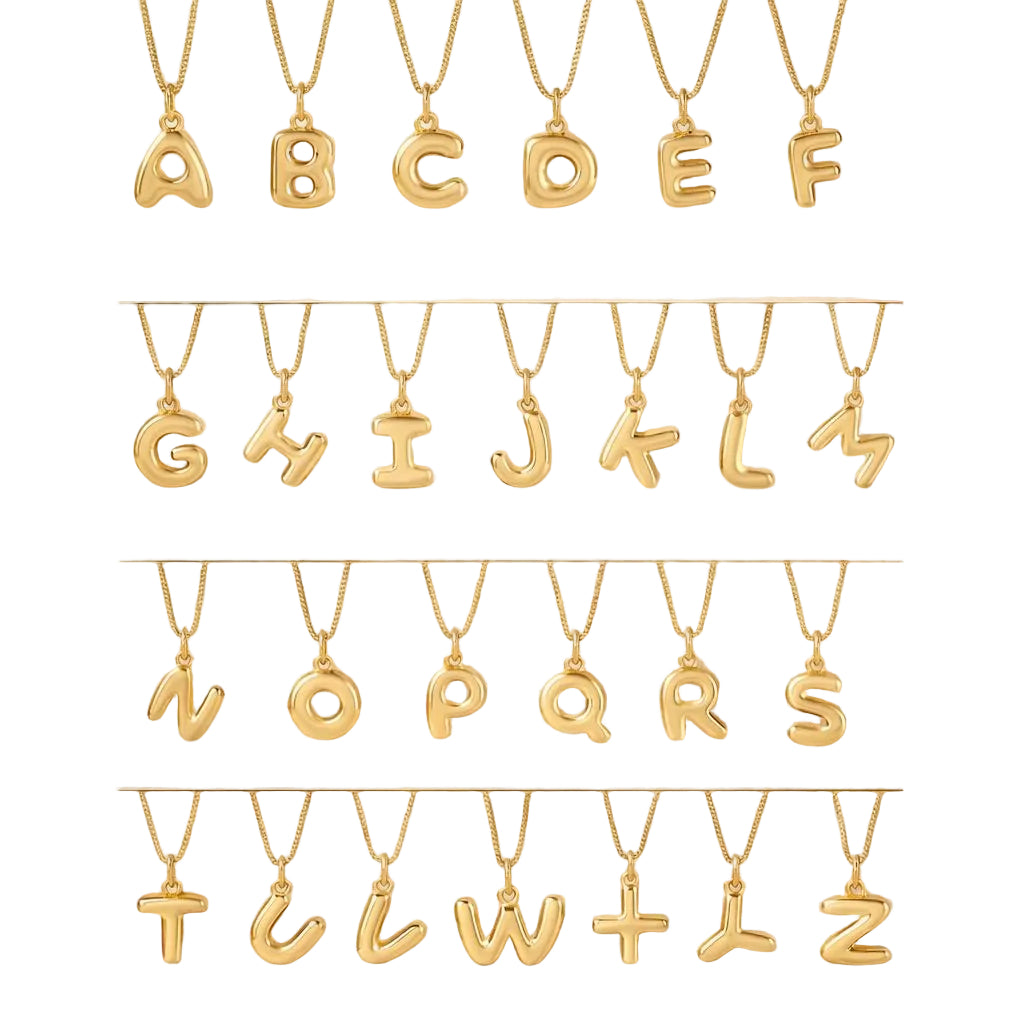 initial letter necklaces gold